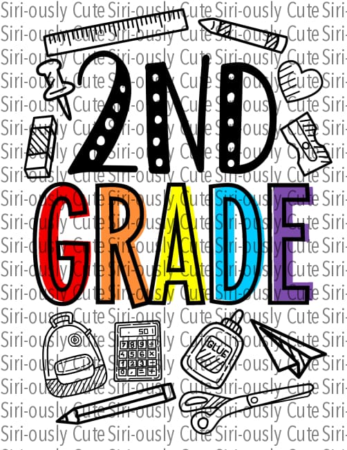 2Nd Grade - Rainbow School Supplies