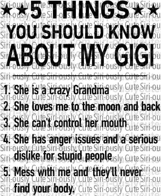 5 Things You Should Know About My Gigi - Siri-ously Cute Subs
