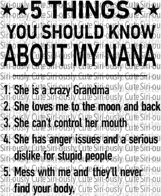 5 Things You Should Know About My Nana - Siri-ously Cute Subs