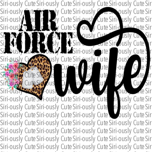 Air Force Wife - Floral Leopard Hear