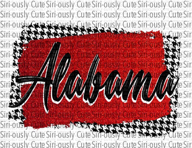 Alabama - Red and Black Hound's-tooth Background - Siri-ously Cute Subs