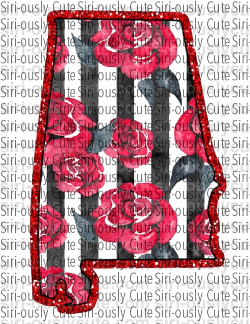 Alabama - Red Floral Stripes - Siri-ously Cute Subs