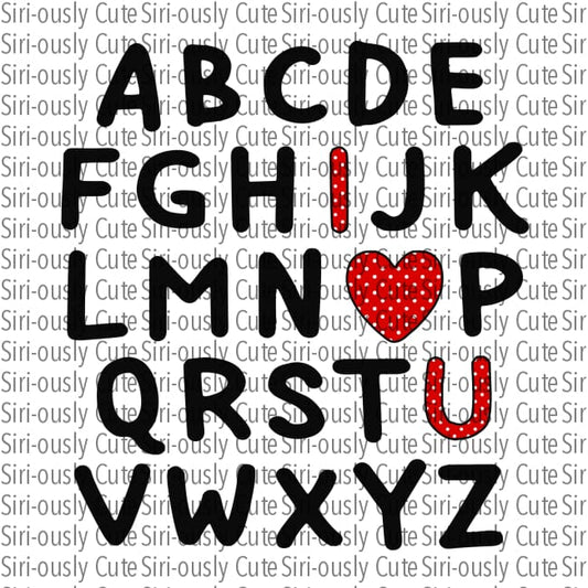 Alphabet I Love You - Polka Dot