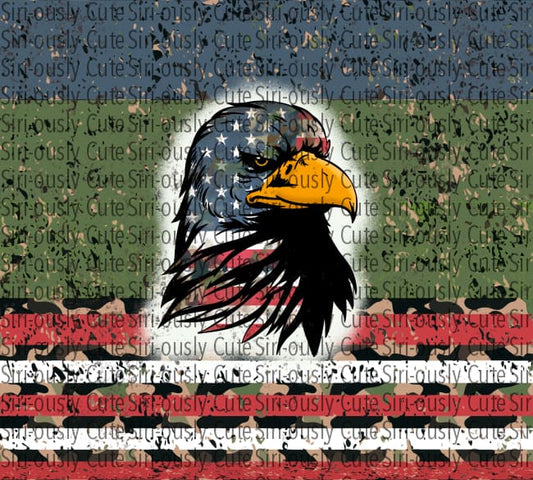 American Eagle Flag And Camo Straight Tumbler