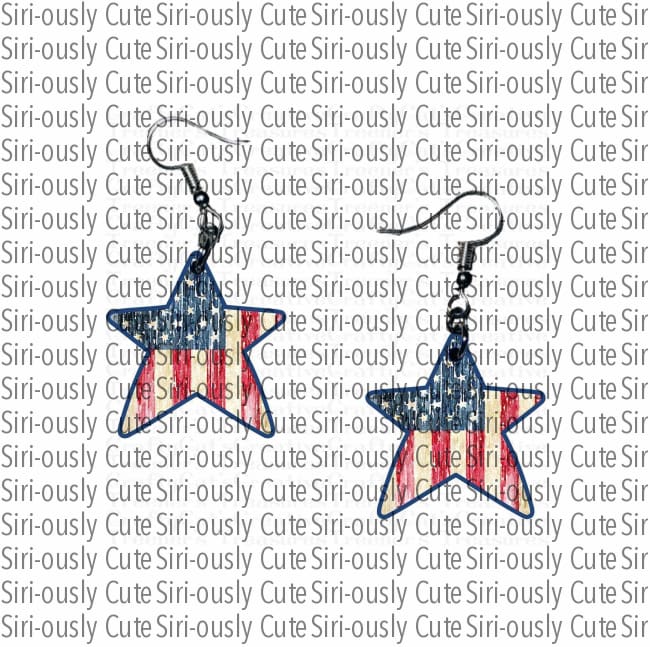 American Flag Distressed Earrings