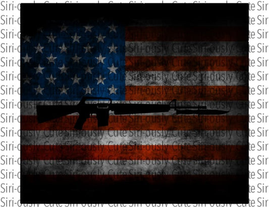 American Flag With Black Bayonet - Straight Tumbler