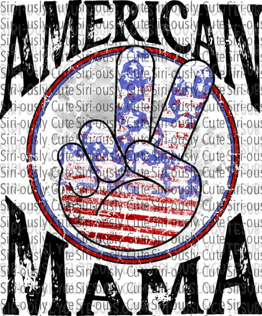 American Mama - Flag Peace Sign