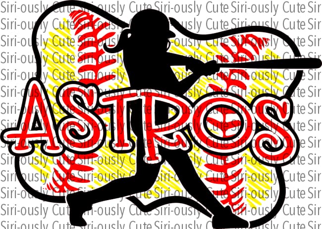 Astros - Softball Girl With Bat