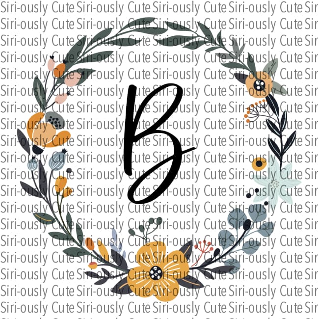 B - Monogram Yellow Flowers
