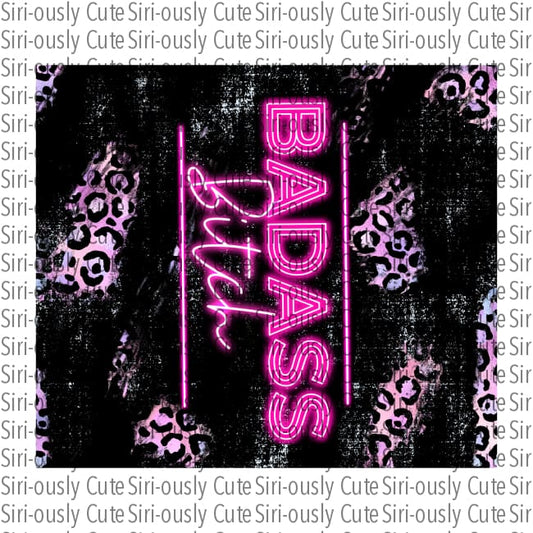 Badass Bitch - Pink Neon Black Straight Tumbler