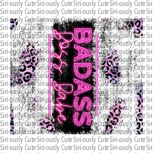 Badass Boss Babe - Pink Neon Straight Tumbler