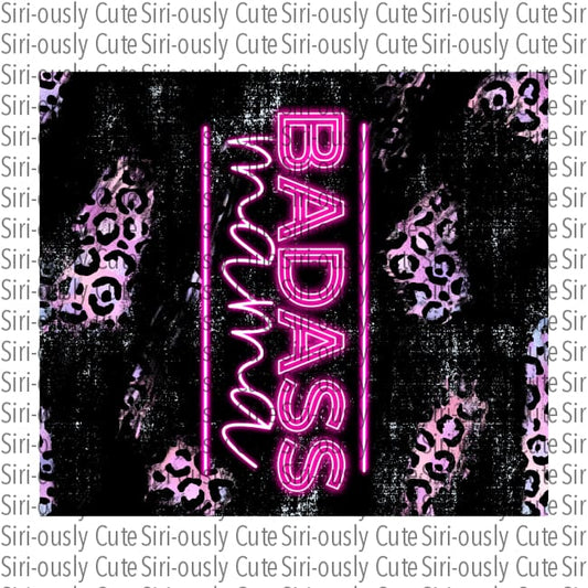 Badass Mama - Pink Neon Black Straight Tumbler