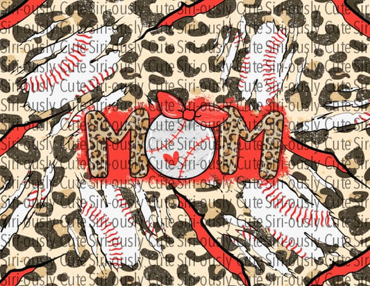 Baseball Mom - Leopard And Patches Straight Tumbler