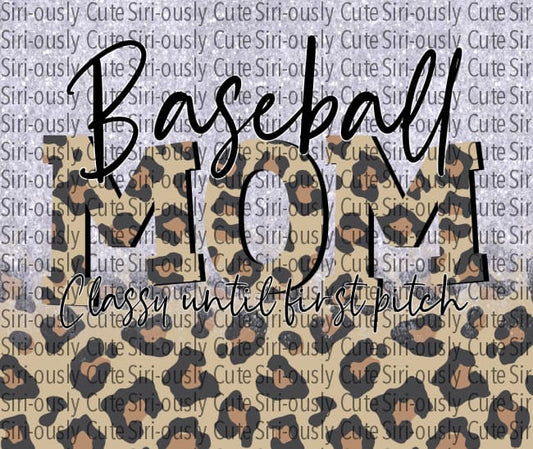 Baseball Mom Leopard Ombre Straight Tumbler