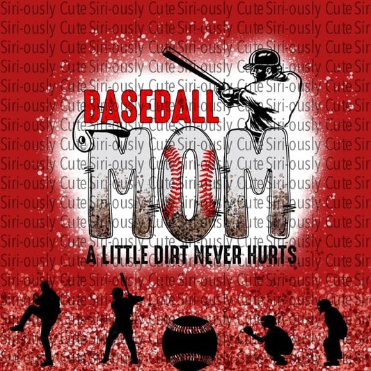 Baseball Mom - Red Bleached Straight Tumbler