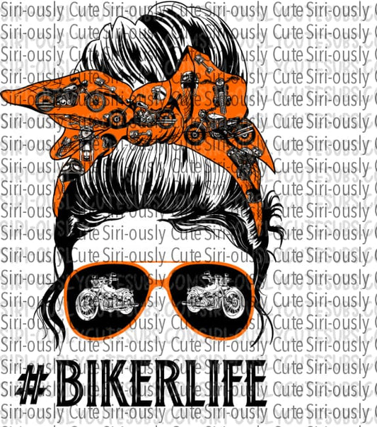 Biker Life - Orange Messy Bun