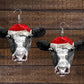 Black And White Cow With Santa Hat