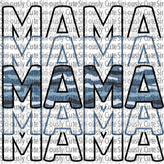 Blue Camo Stacked - Mama