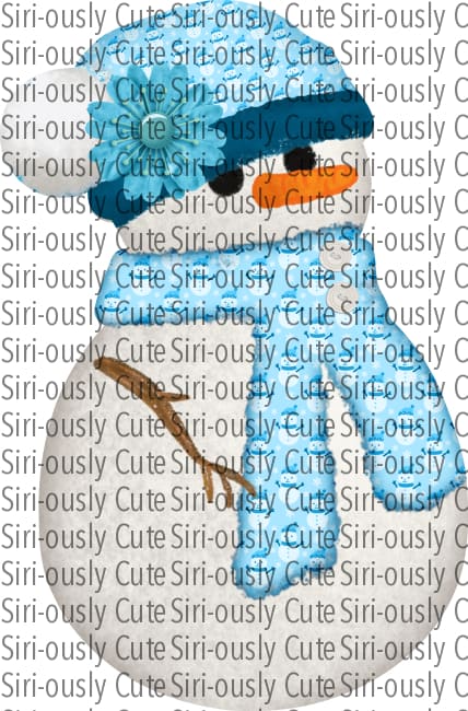 Blue Hat And Scarf Snowman