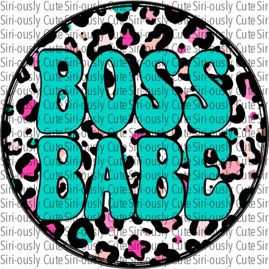 Boss Babe - Pink Leopard And Turquoise