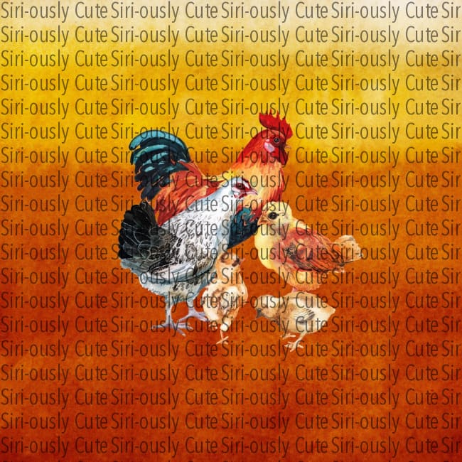 Chicken On Orange Background Sublimation Transfer