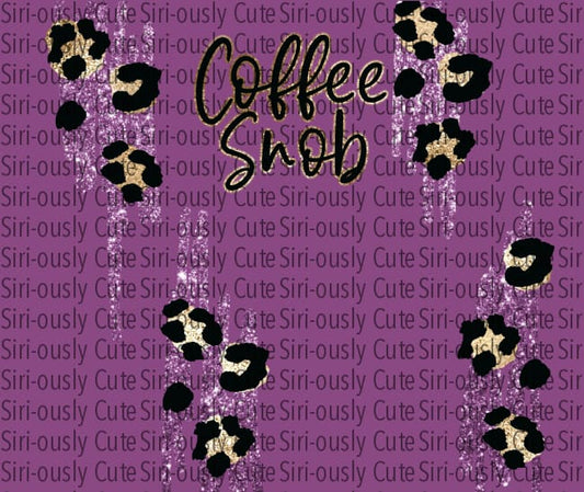 Coffee Snob Leopard Dark Purple Straight Tumbler