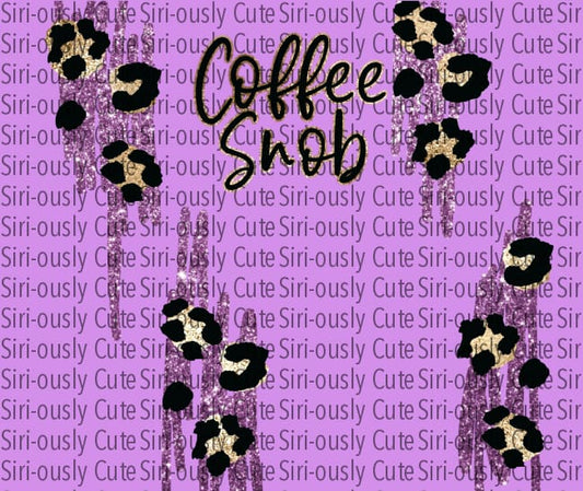 Coffee Snob Leopard Light Purple Straight Tumbler