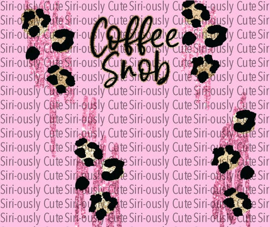 Coffee Snob Leopard Pink Straight Tumbler