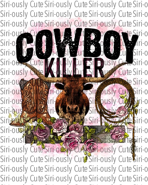 Cowboy Killer - Pink Floral Bull With Rope