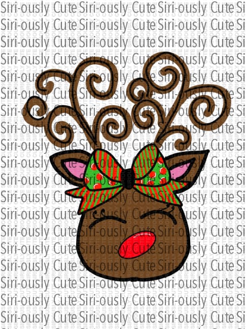 Cute Reindeer With Bow