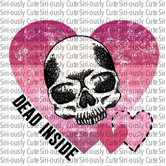 Dead Inside - Pink Heart With Skull