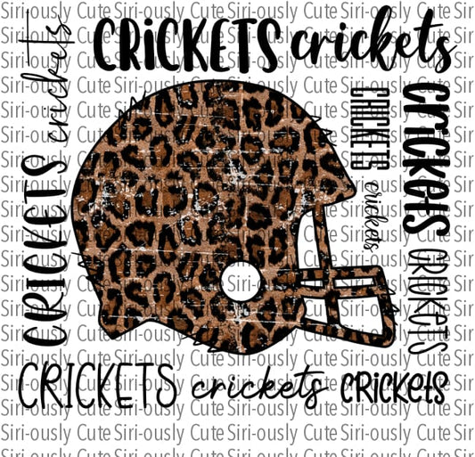Distressed Leopard Football Helmet - Crickets