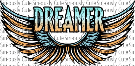 Dreamer - Orange And Blue Wings Up