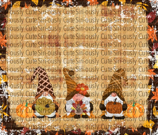 Fall Gnomes - Pumpkins And Leaves Straight Tumbler