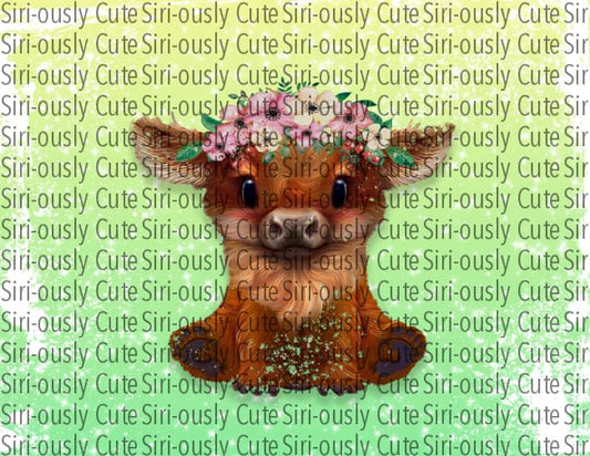 Floral Calf On Green Ombre Backround