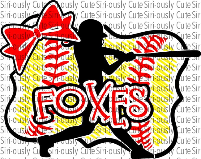 Foxes - Softball Girl With Bat Bow