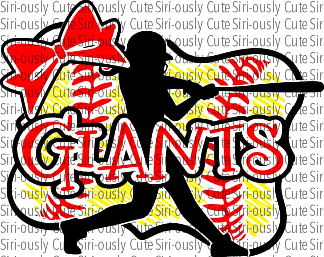 Giants - Softball Girl With Bat Bow