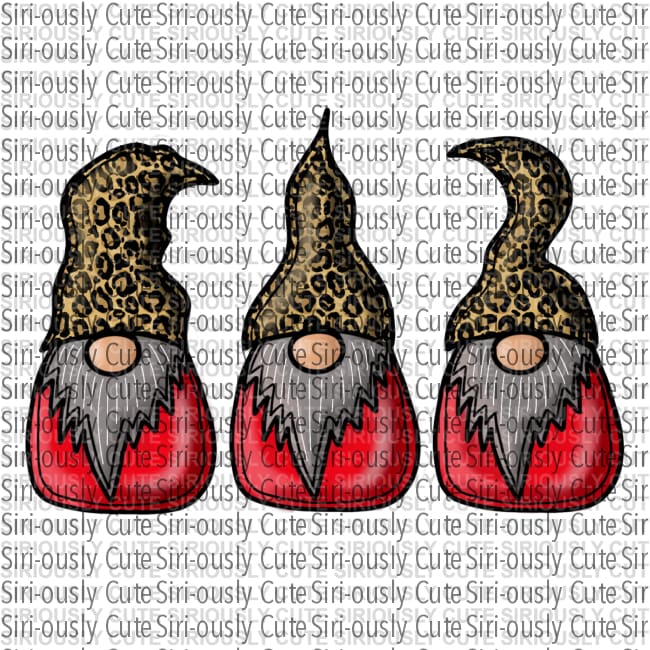 Gnome Trio - Red with Leopard Hats - Siri-ously Cute Subs