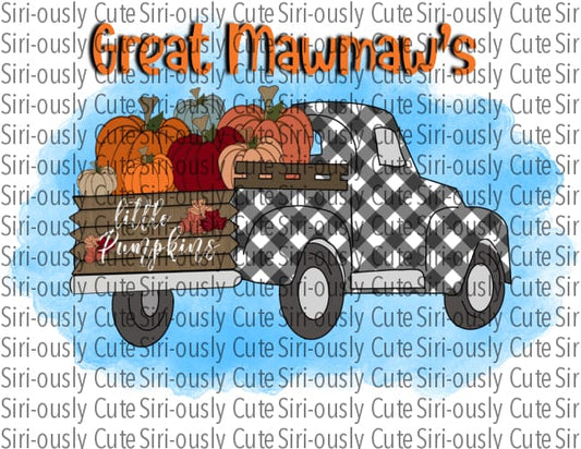 Great Mawmaws Little Pumpkins - Plaid Truck