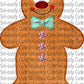 Green Bowtie Fluffy Gingerbread Man