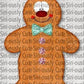 Green Bowtie Fluffy Gingerbread Man