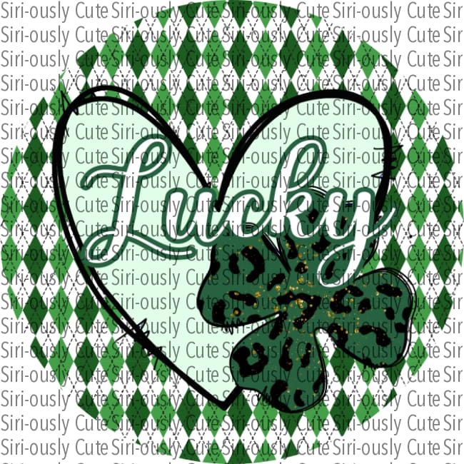 Green Diamonds With Leopard Shamrock - Lucky