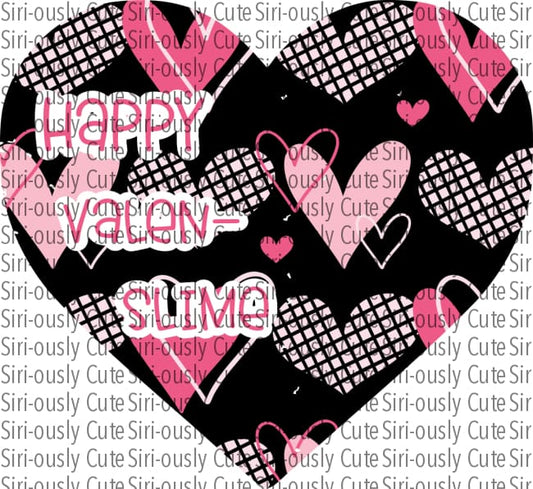 Happy Valen-Slime Pink And Black Hearts