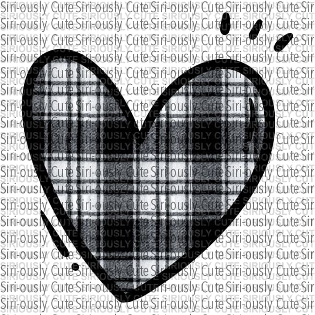 Heart - Black Plaid - Siri-ously Cute Subs