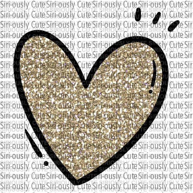 Heart - Gold Glitter - Siri-ously Cute Subs