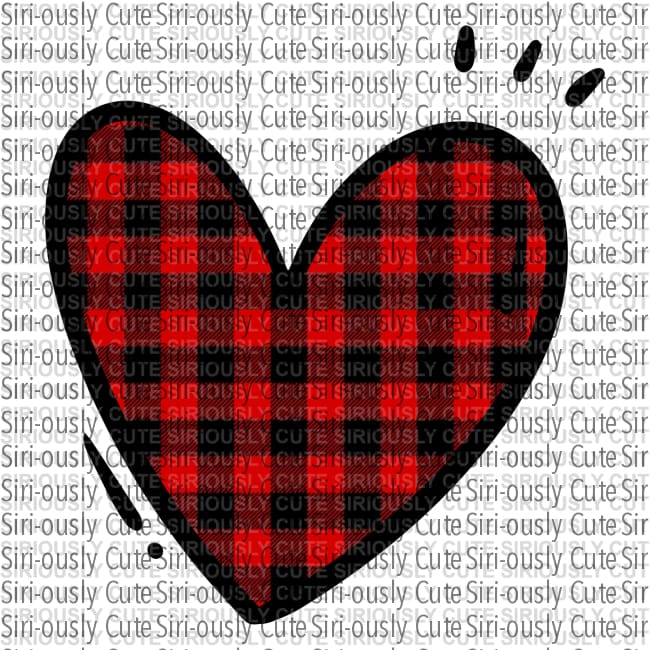 Heart - Red Buffalo Print - Siri-ously Cute Subs