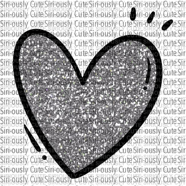 Heart - Silver Glitter - Siri-ously Cute Subs