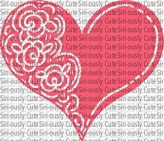 Heart With Rose Pattern - Siri-ously Cute Subs