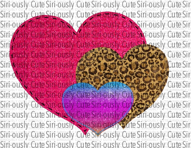 Hearts - Pink, Leopard, Purple - Siri-ously Cute Subs