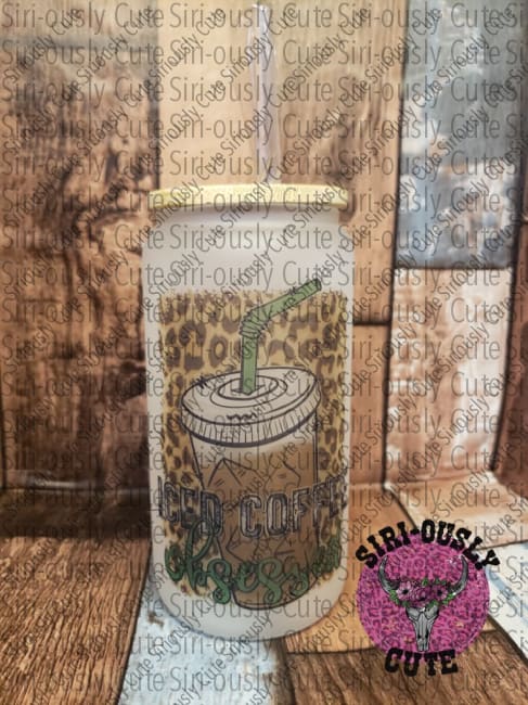 Iced Coffee Obsessed Glass Can Tumbler